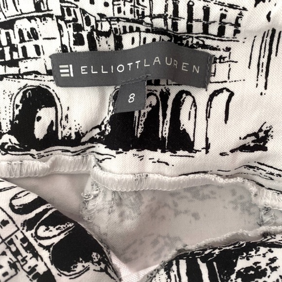 ELLIOTT LAUREN TOILE PRINT   PULL ON STRETCH ANKLE PANT size 8 - Picture 3 of 9